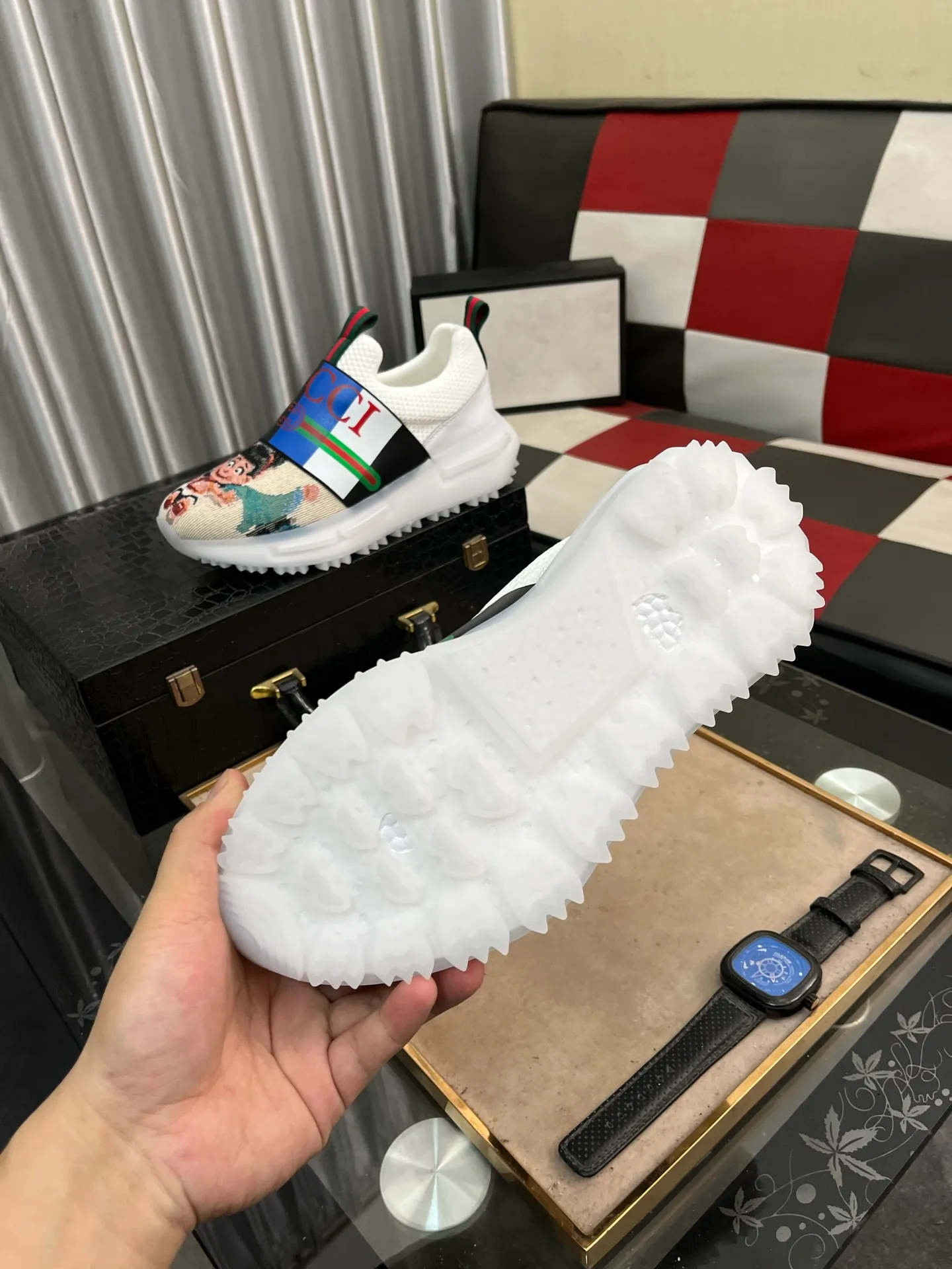 Men's shoes 💰458⌚️⌚️ (GUCCI-Gucci) luxury brand sports and casual shoes, imported original material, sheepskin lining, high-end and comfortable, original outsole is light and wear-resistant! Purely handmade, details determine quality! 38-443️⃣colors available